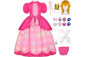 Light Up Princess Peach Costume Dress for Girls