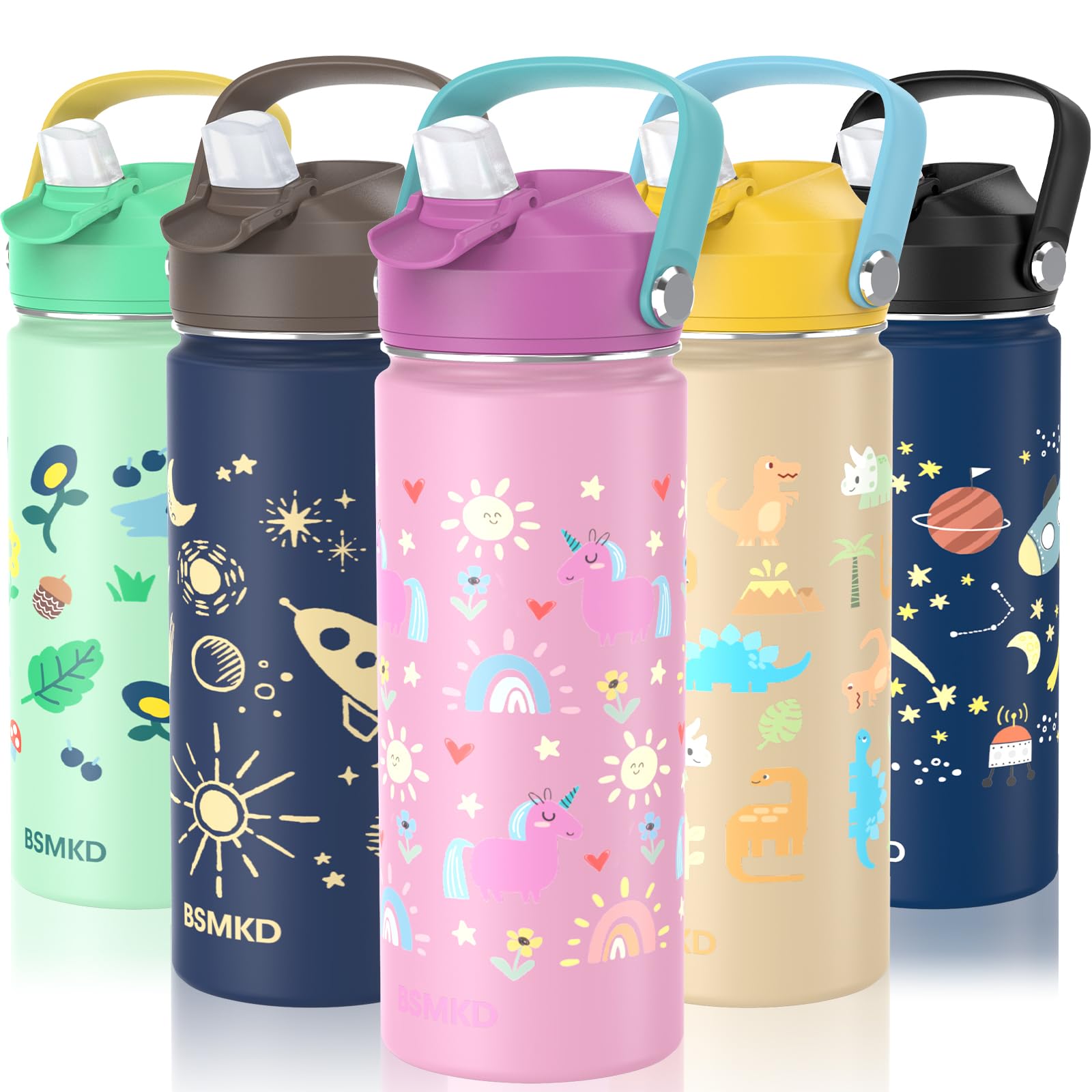 BSMKD Botella de Agua para Niños, Botella de Acero Inoxidable para ...