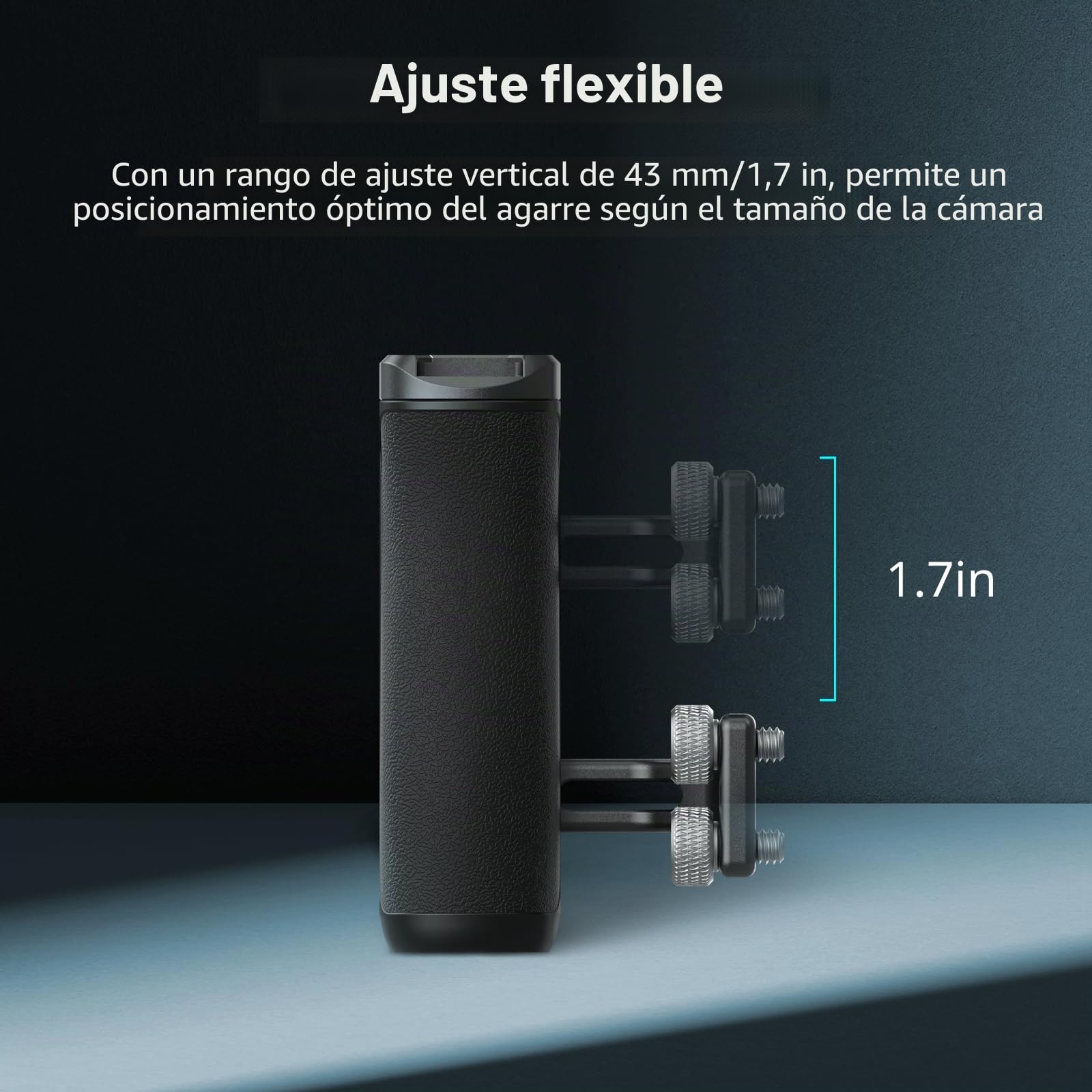 SMALLRIG Mango Lateral Mini con Tornillos de 1/4" -20 para Jaula de Cámara, Ajustable hacia Arriba y hacia Abajo, para Mano Izquierda o Derecha, con Zapata Fría Incorporada y Orificio Roscado - 4756