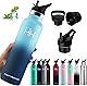 HULEYA Water Bottle, 33.8 fl oz (1000 ml), Thermos Flask, Screw Mug Bottle, Stainless Steel, 1 Liter, Thermal Insulation, Cold Retention, Includes Handle, Vacuum Insulated, Carbonated, Easy to Wash,