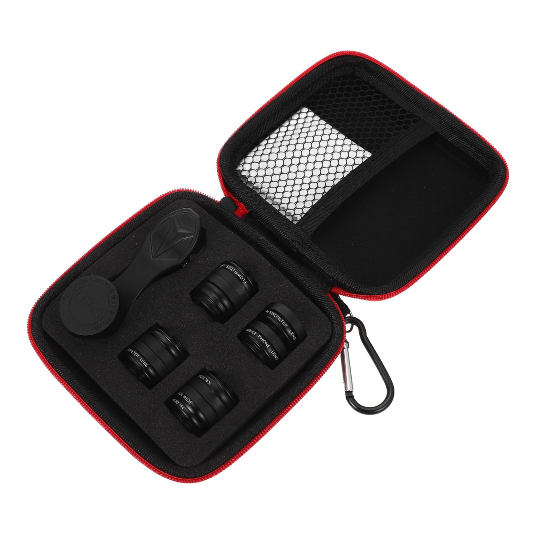 Kit Lente per Fotocamera Telefono 10 in 1 Nero, Clip Multifunzionale | Lega di Alluminio e Vetro, Macro e Grandangolo, per Riprese Ravvicinate