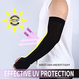 KUHNMARVIN Women Compression Arm Sleeves for men to Cover Arms Tattoo Cover-Up Volleyball Sleeve Softball Pickleball (Dark Black with Hand Golve)
