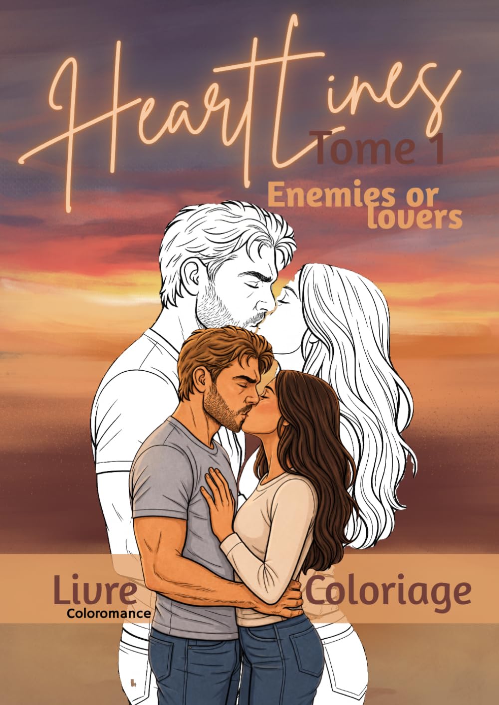 Heartlines - Enemies or Lovers: Livre de coloriage romance - Édition découverte 20 illustrations