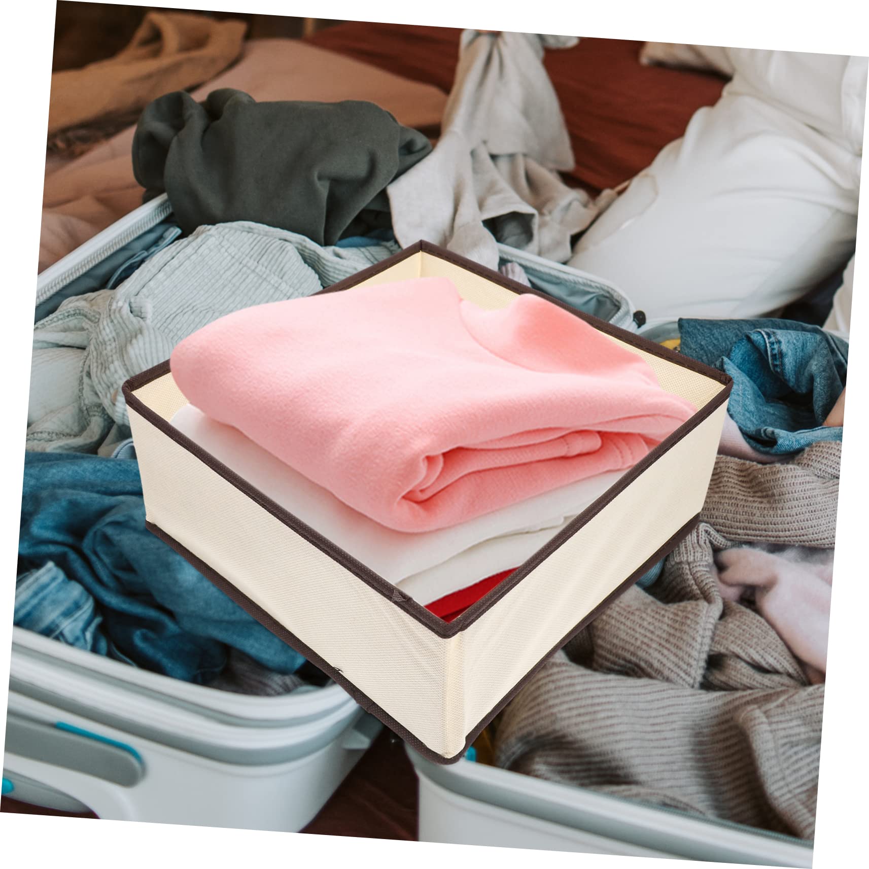 Ciieeo 6pezzi Scatole Portaoggetti Pieghevoli Per Biancheria Intima e Calze Organizer Per Vestiti Da Guardaroba Contenitori Per Abbigliamento Ragazza Scomparti Estraibili