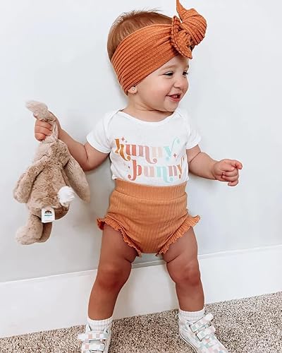 Miniatura 3 de Lamuusaa Traje de Pascua para bebé recién nacido disfraz de conejito de manga corta con volantes diadema de 3 piezas