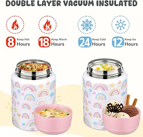 Miniatura 4 de Termo de sopa de 17oz para alimentos calientes, termo de alimentos aislado para niños, contenedor de almuerzo para alimentos calientes, lonchera de