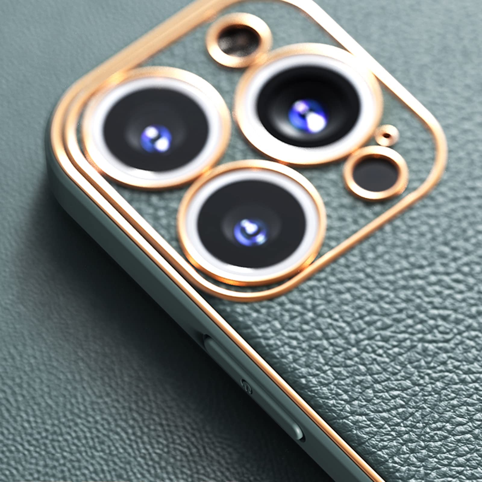 Funda de Cuero para iPhone 13 Mini/13/13 Pro/13 Pro MAX, Estuche de Piel PU con Protección de La Cámara, Ultra Fina, a Prueba de Golpes,Verde,13 Pro MAX 6.7"