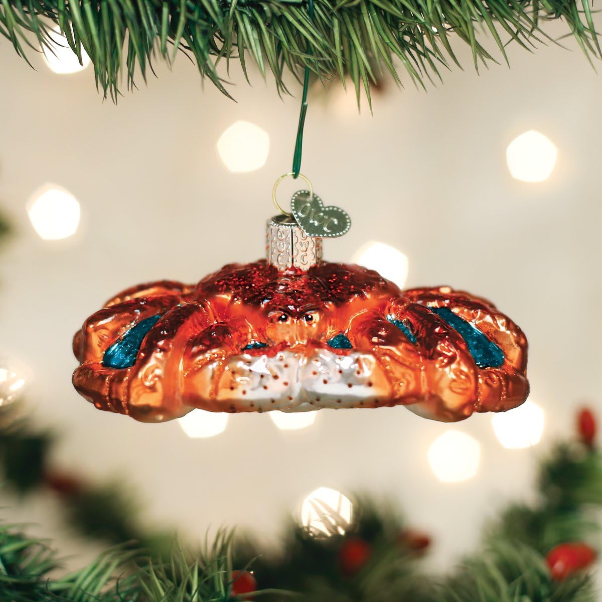 Old World Christmas Lobster Trap Glass Blown Ornament for Christmas Tree, Handcrafted Holiday Decoration, Sea Collection