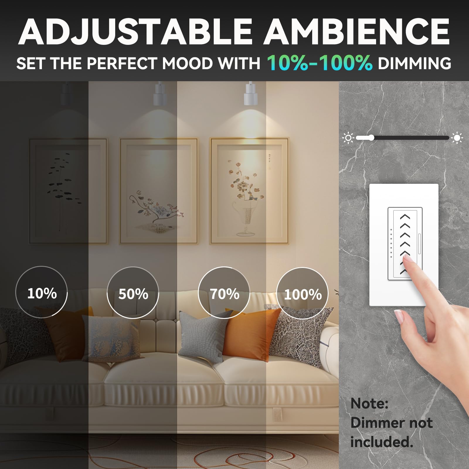 AIBISOD 5-Color LED Ceiling Spotlight 10W Dimmable Ceiling Spot Lights Indoor, Flexible Adjustable Directional White Flush Mount Spot Light Fixtures for Kitchen, Living Room Bedroom 1000lm CRI90+ 24°