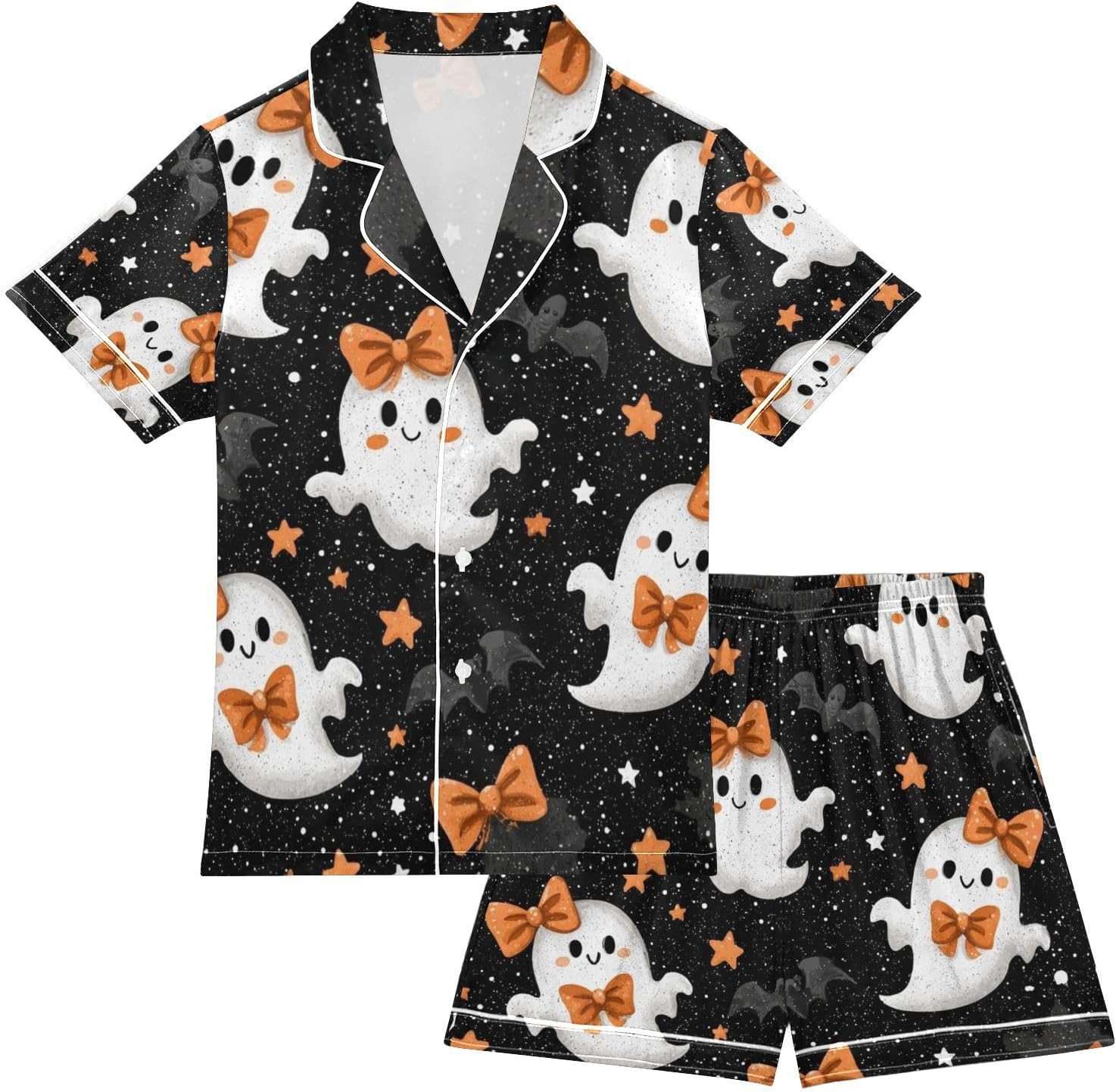 Silk Pajamas Sets Soft Satin 2 Piece Pjs Set Short Sleeve Sleepwear Nightwear