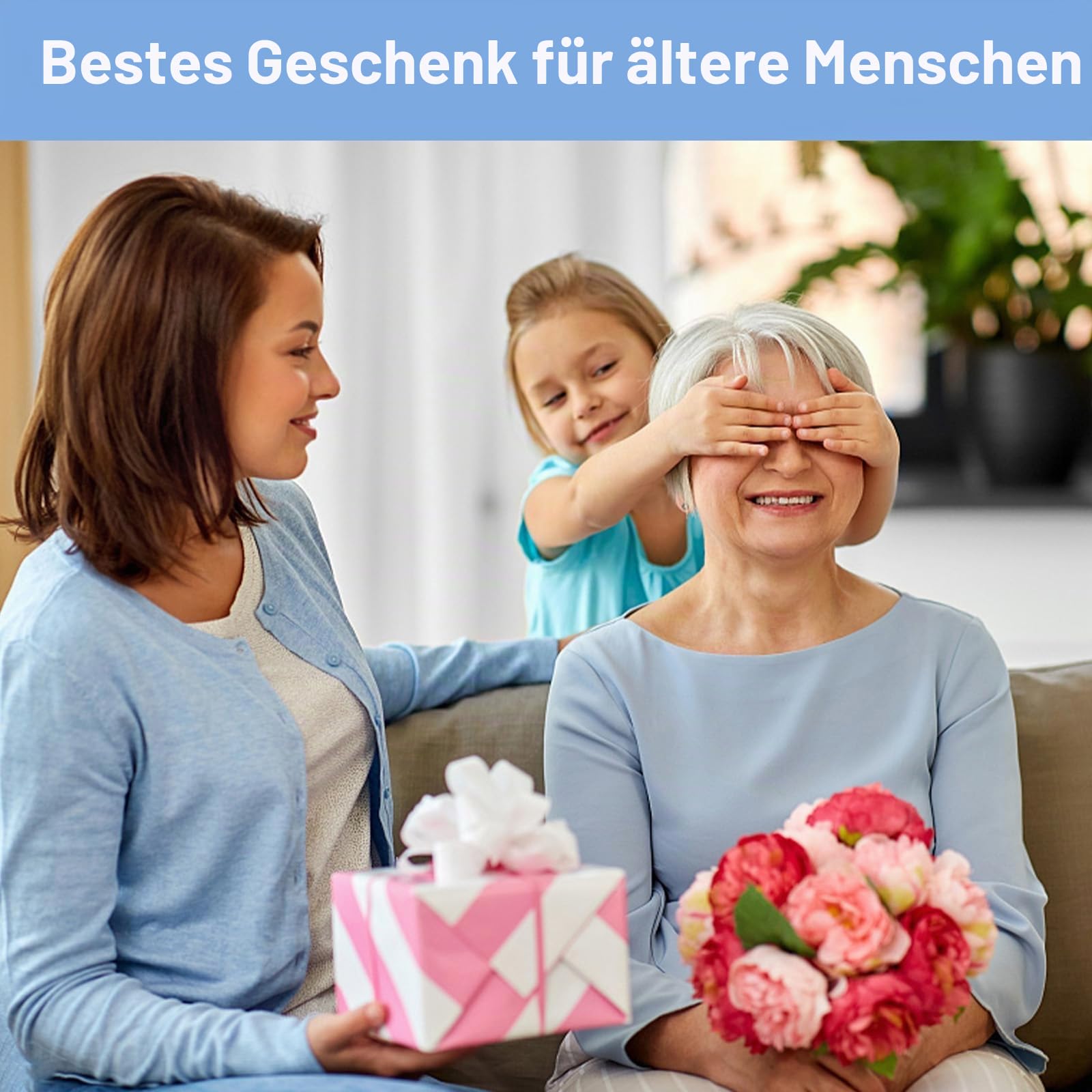 5-fache Lupe mit Licht, Vollseitenlupe zum Lesen, 48 LEDs | Leichte, große Lupe mit blendfreier Linse und 48 LED-Leuchten, ideal für Senioren, Lesen von Büchern mit schwacher Sicht