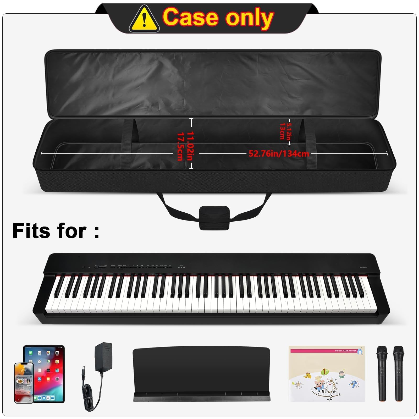 [Nur Tasche] Klaviertastatur-Hülle, kompatibel mit Yamaha P71/P45P/143B 88 Tasten gewichtete schlanke Digitalpianos, Reise-Tragetasche für elektrische, mechanische Tastaturständer, für Aktivitäten im
