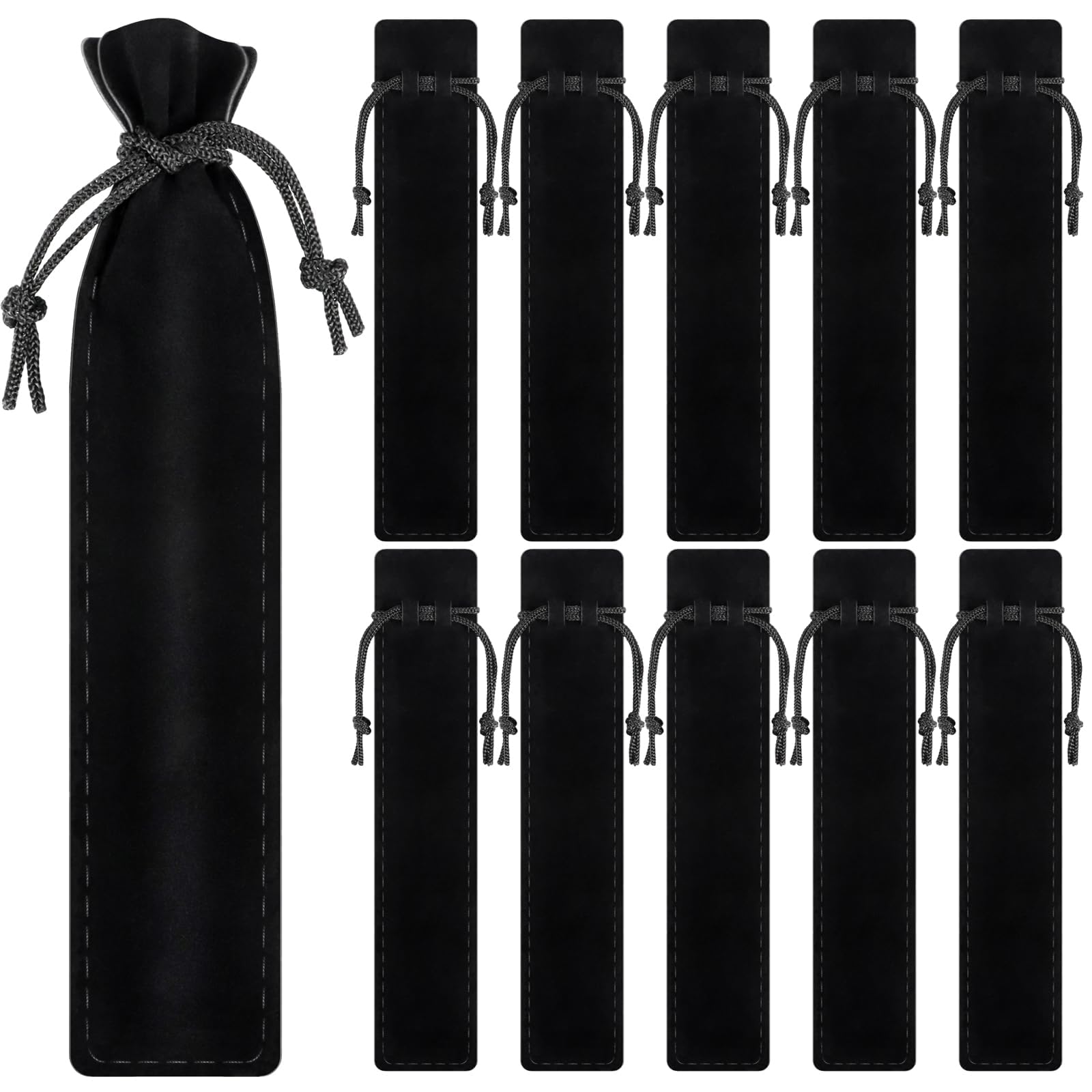 WFPLUS - Estuche de terciopelo para bolígrafos y lápices (50 unidades), color negro