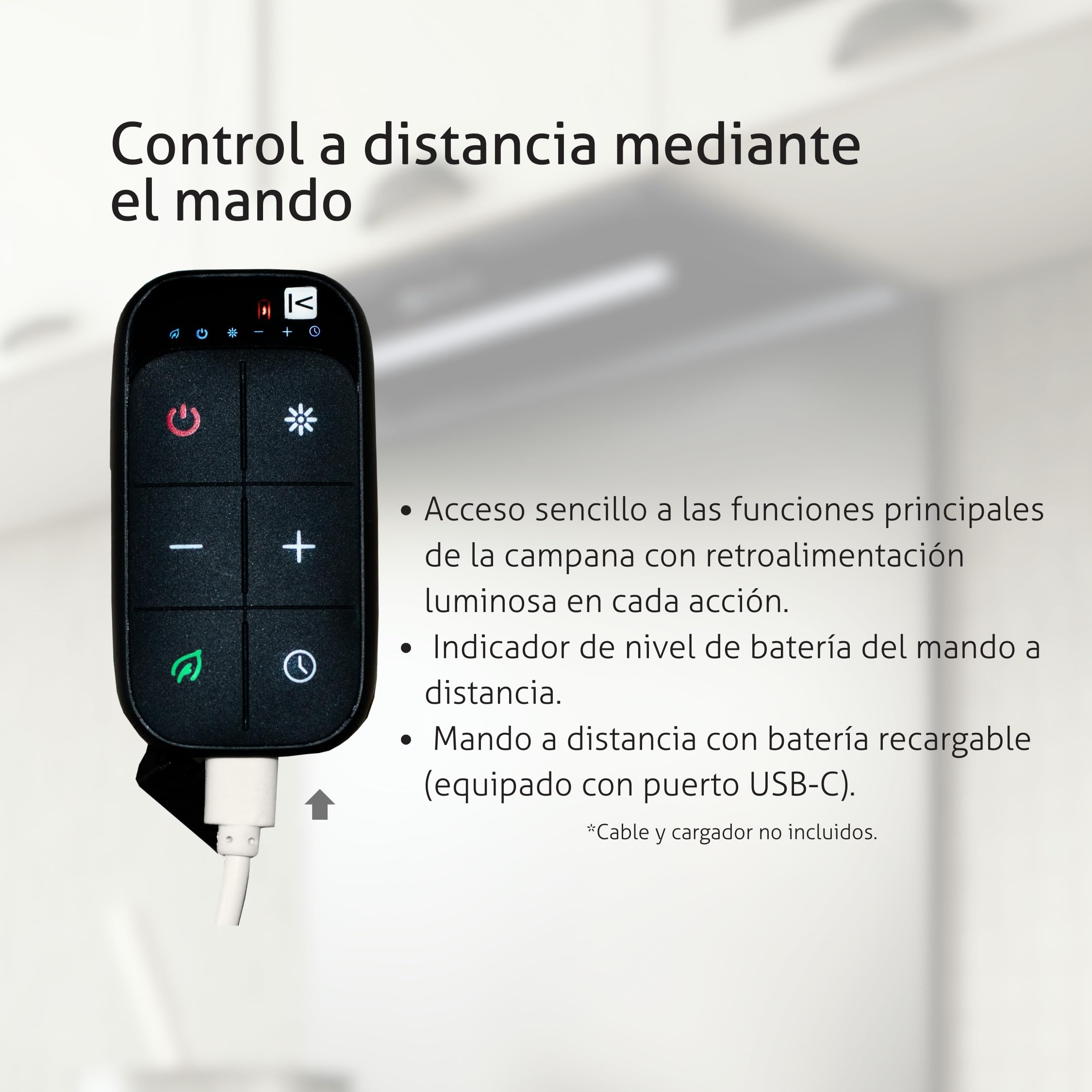 HANA 40 KPHN40BIB Campana Extractora Encastrable, A++ Control por gestos, 450 m³/h Táctil, Mando a distancia, Modo de purificación de aire, LED regulable Ajuste Temperatura Color 40 cm Negro