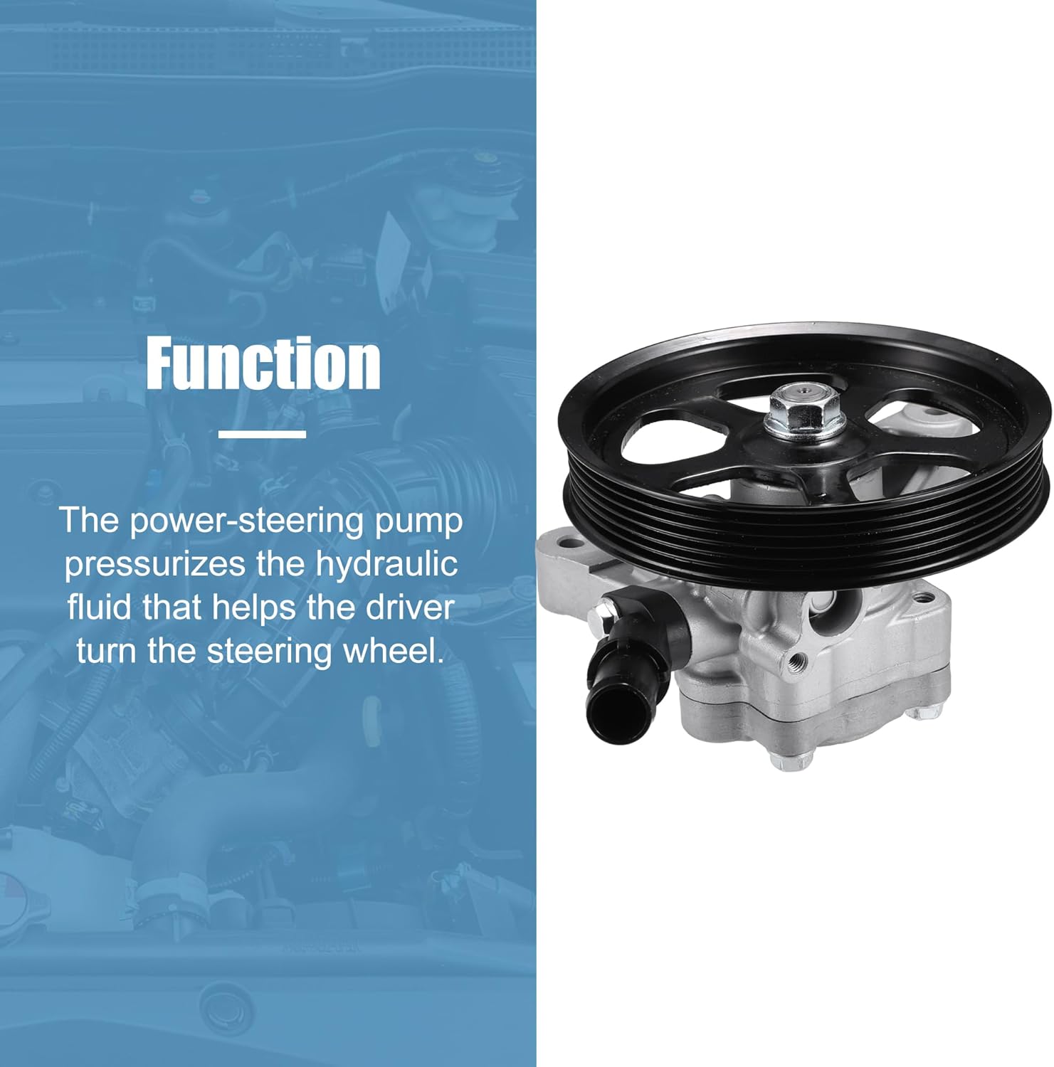 uxcell Power Steering Pump Assembly for Honda Accord 3.5L V6 2008-2012 for Honda Pilot 3.5L V6 2009-2011 Power Assist Pump Replace No.56110-RGL-A04/56110R70A11