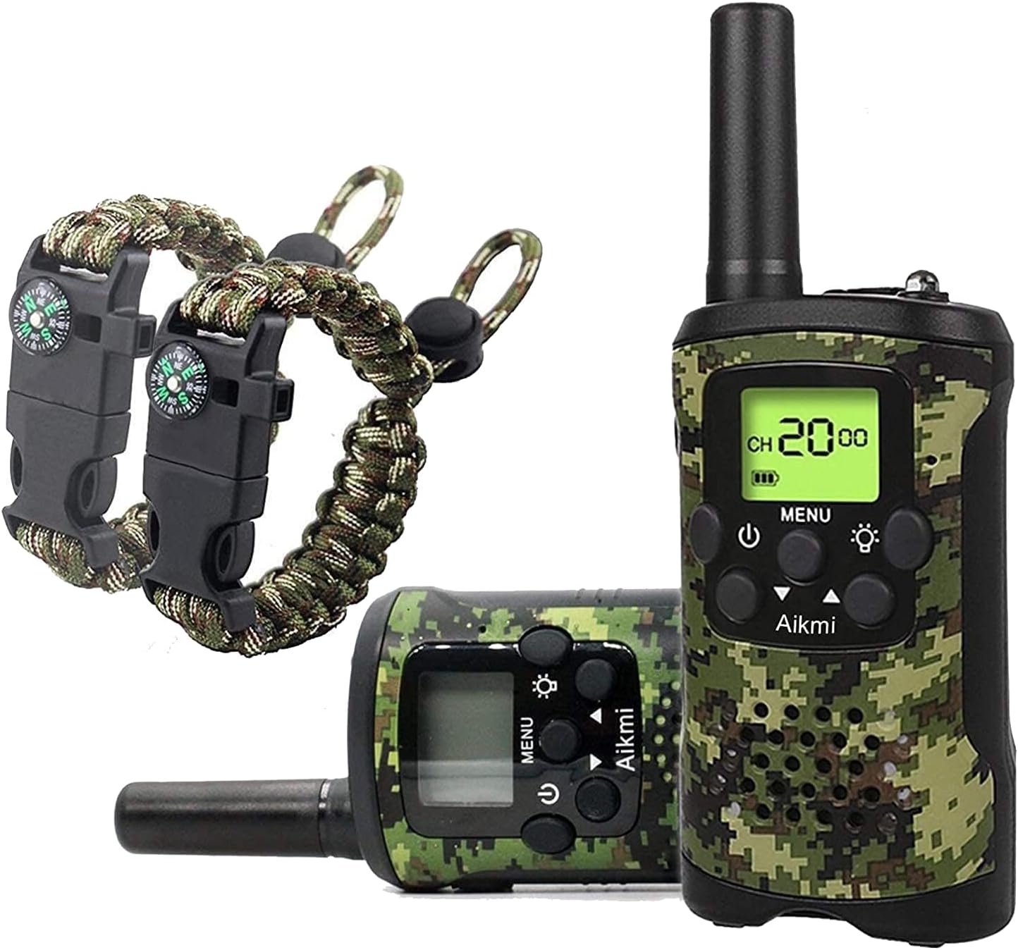 Kids Walkie Talkies Boy Toy Walkie Talkie Kids Long Range 3 Km Walky Talky Kids Boys 2 Way Radios Walkie Talkie for Game Camping Hiking Biking (2 Camo)