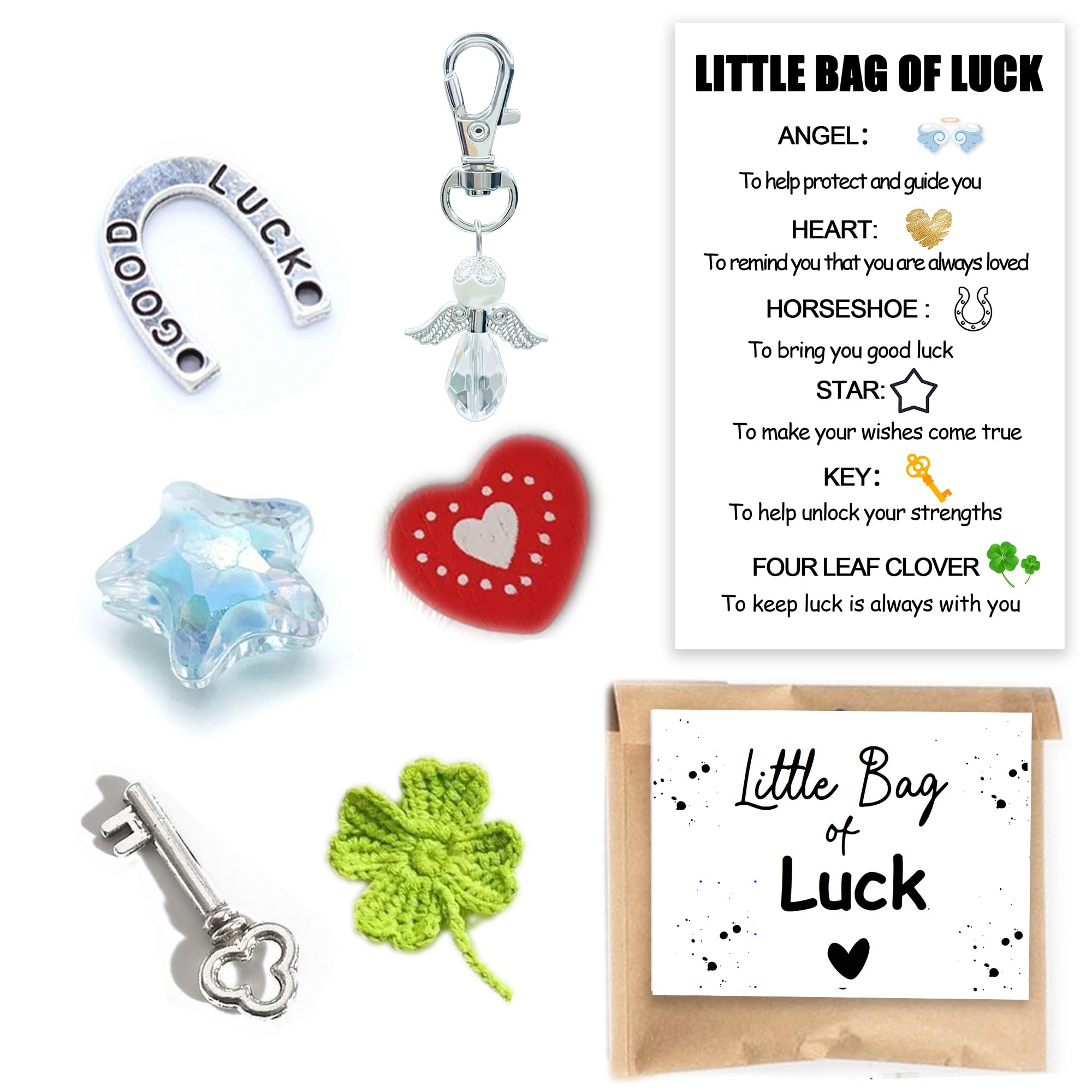 MKISHINE Good Luck Meaning Small Bag gift, Little Bag of Luck, Luck Keepsake, Positivity, Lucky Charm, Thinking of You, Friendship, Good Luck Exams, Positivity Thinking of You Best Wishes