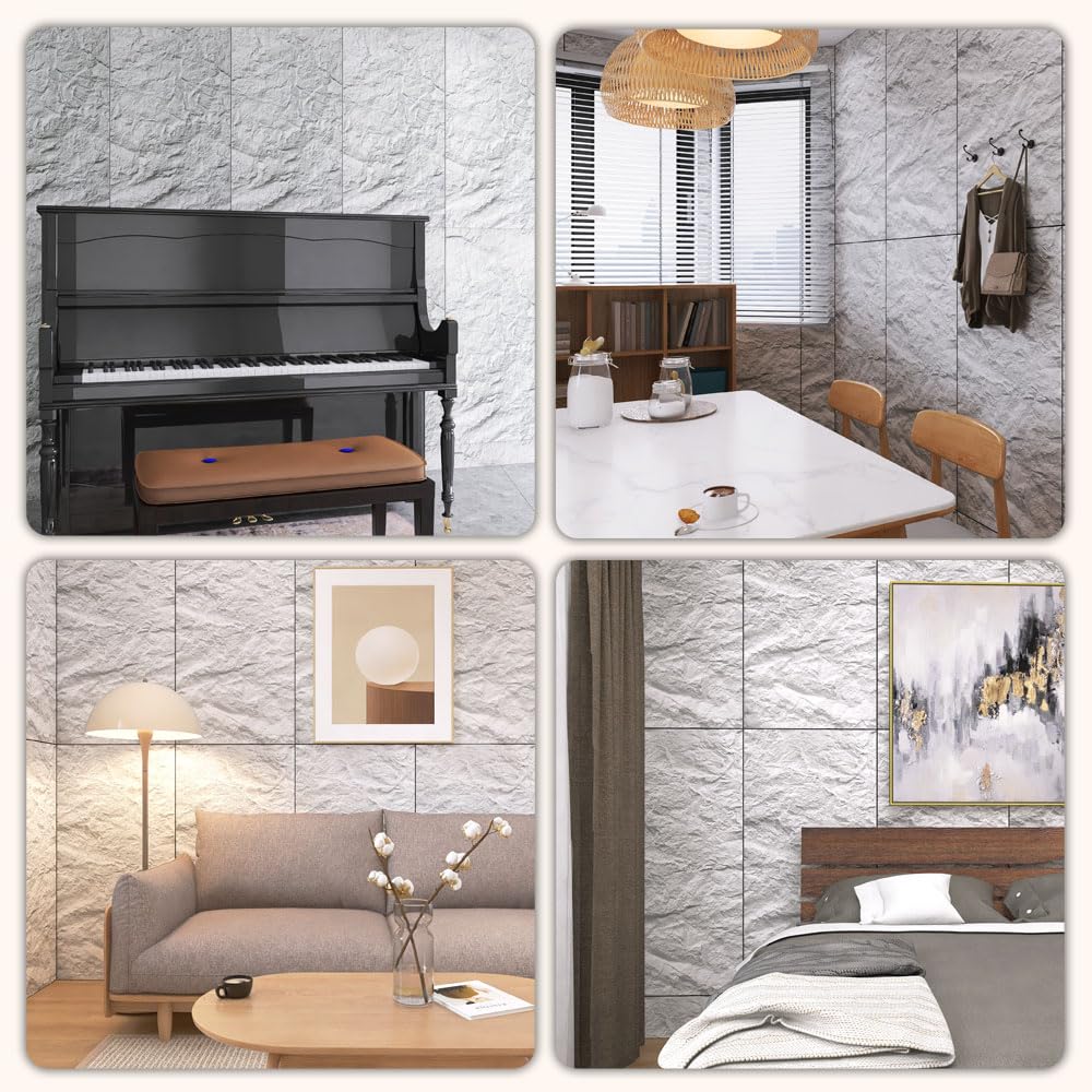 Accent Wall Panels Modern 3D Wall Panels – Faux Stone PU Panels For ...