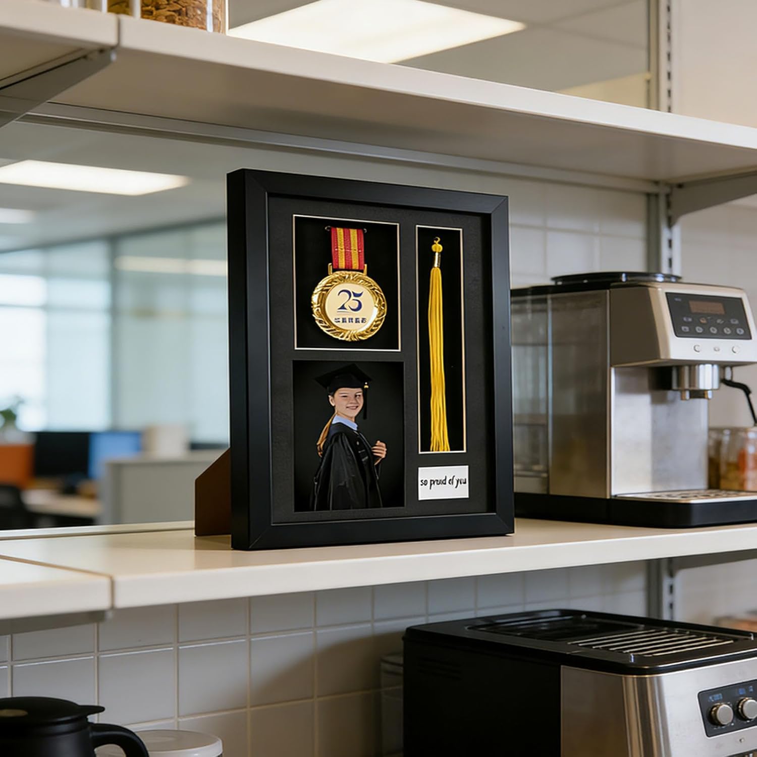 Graduation Picture Frame 2025,Tassel Frame,Graduation Frames,12.6"x 9.2"Solid Wood HD Glass Tassel Graduation Photo Frame,for, Photo,Signature,Wall & Tabletop Display(Black)