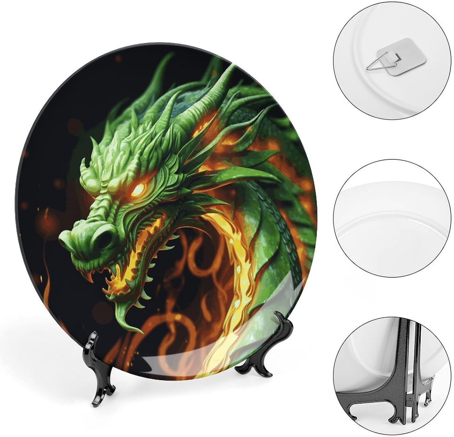 Chinese Dragon Ceramic Decorative Plate for Home, Bone China Plates image 4