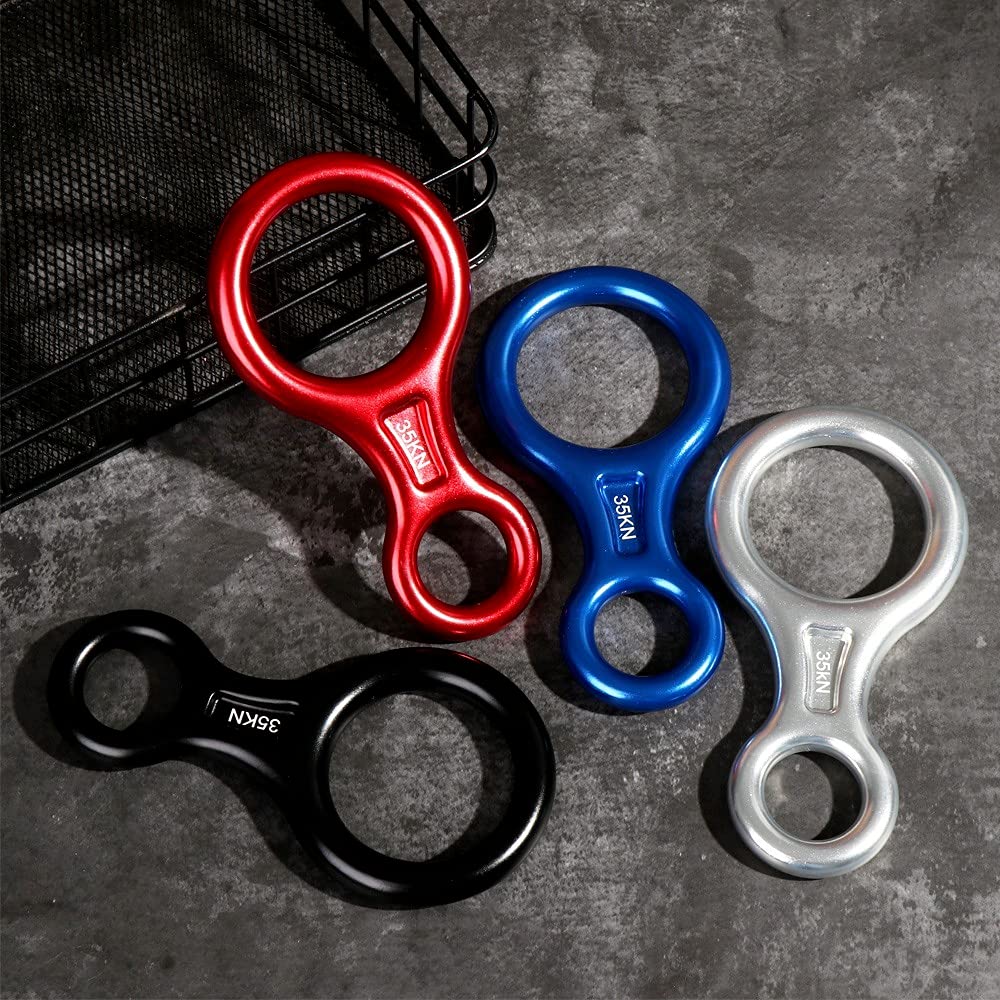 14,6 x 7,5 cm - 8 mots - Anneau d'escalade - Corde de descendeur - Appareil d'assurage - Descendeurs d'escalade en descente - 8 anneaux