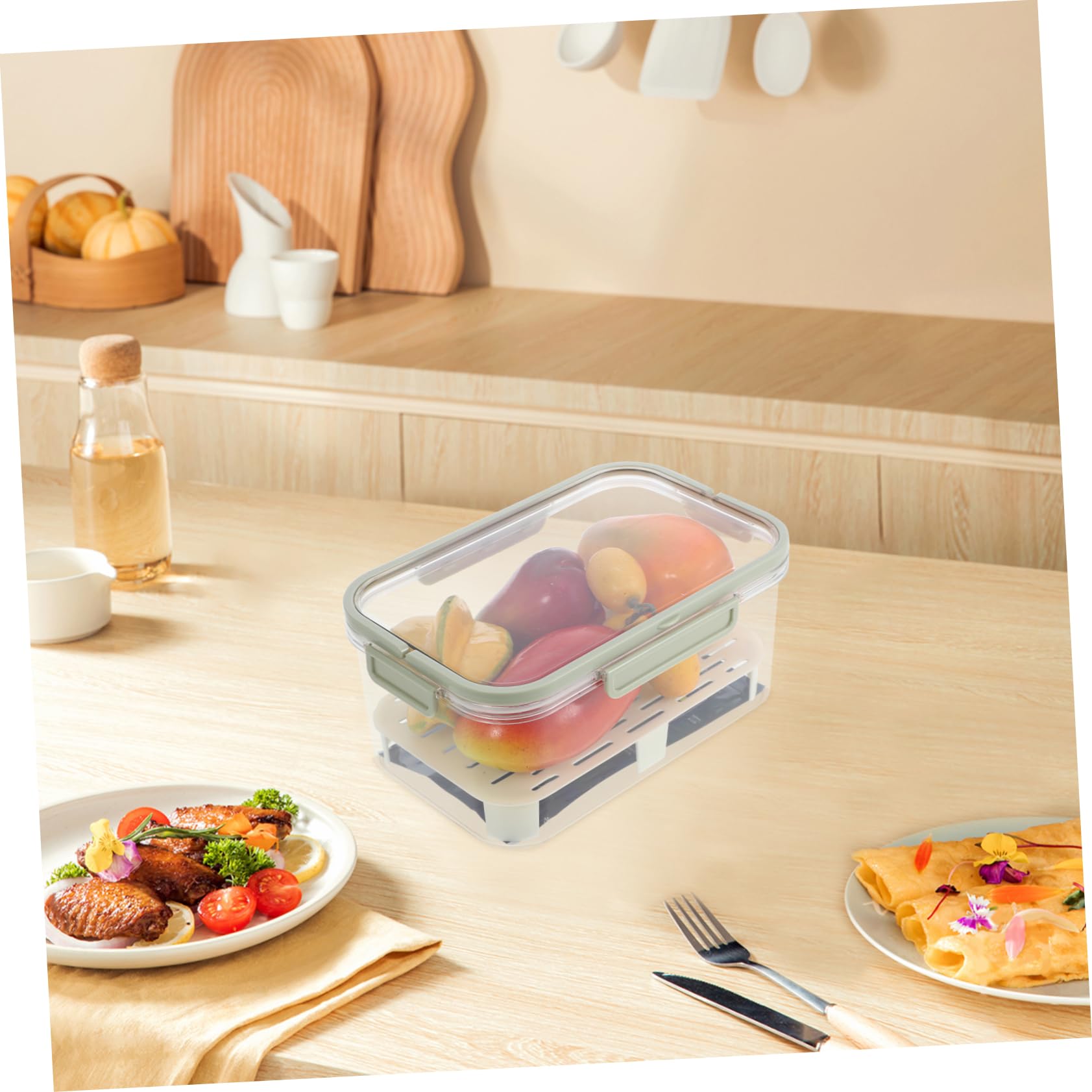 2st Schärfer Kühlschrankboxen Lebensmittelbehälter Gefrierfach Snackbox Kühlschränke Kühlschrank Outdoor Obstkorb Beerenbehälter Für Kühlschrank Kühlschrank-organizer Pp