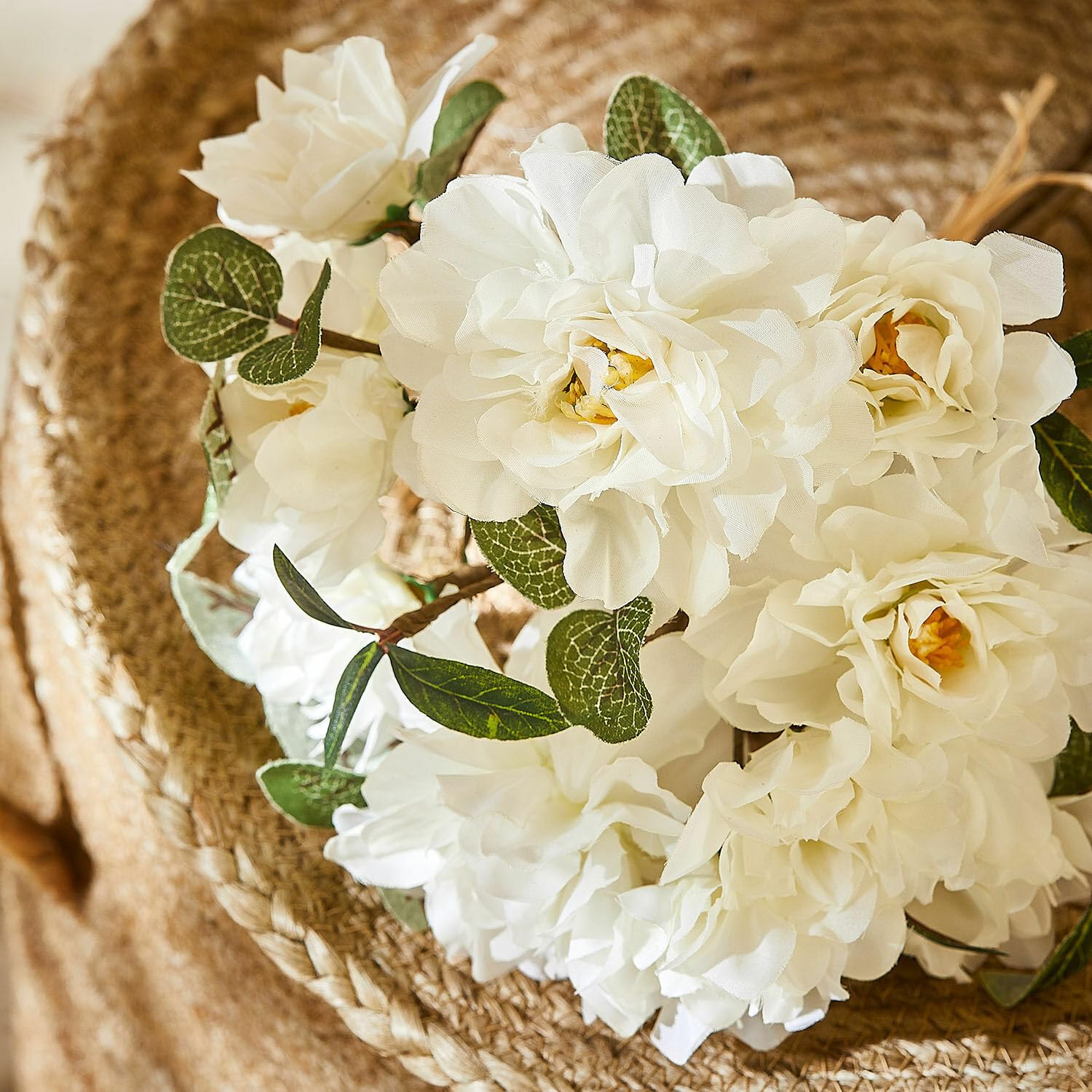 Loberon Deko-Blumenstrauß Quérisse, Creme/grün