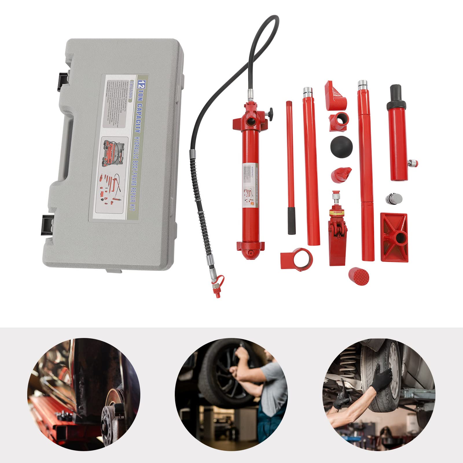 12-tonowy zestaw zasilania Porta, zestaw elektronarzędzi do dużych obciążeń, zestaw naprawczy podnośnika hydraulicznego Porta Power, rama do naprawy elektronarzędzi podnośnika, udźwig 12