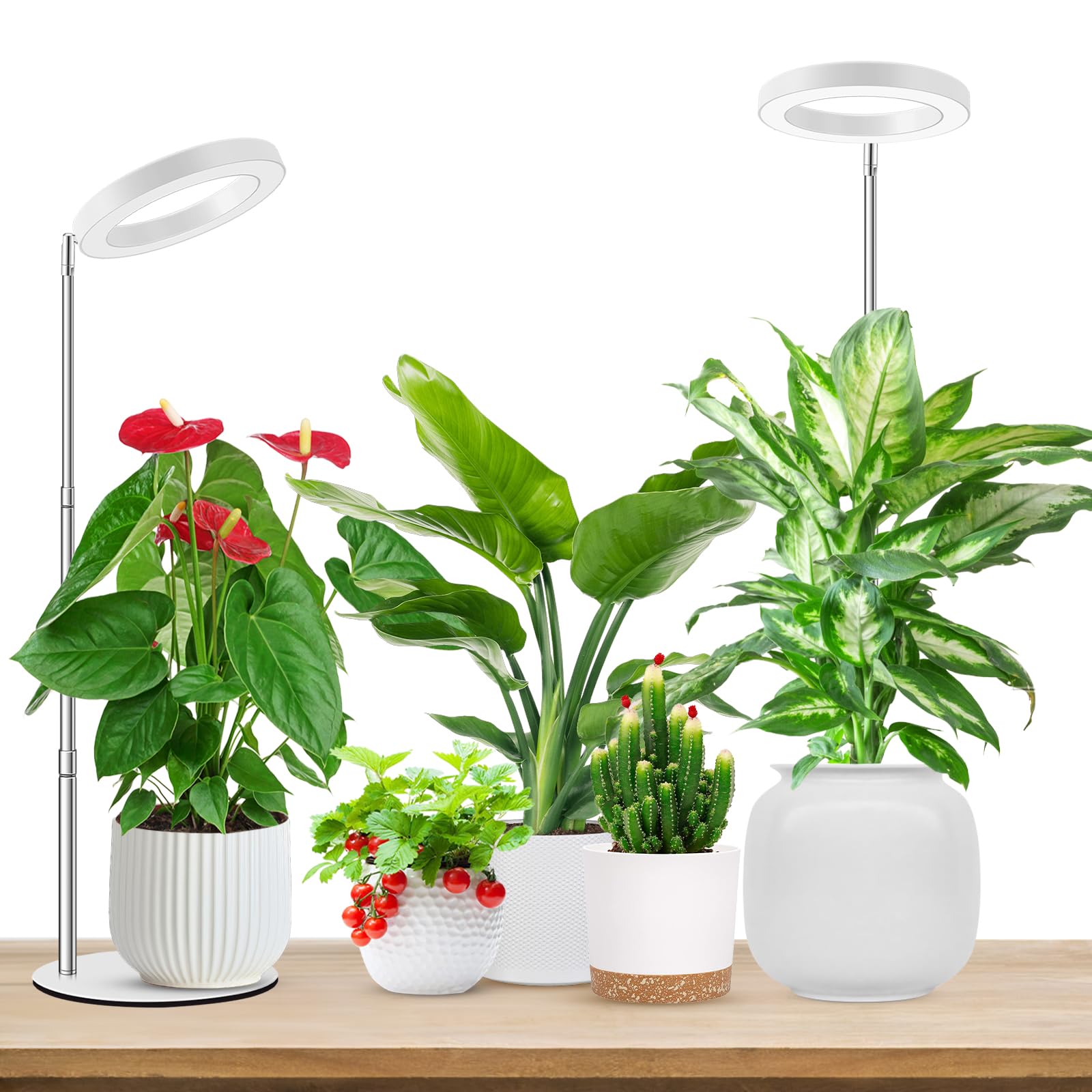 Aokrean 6.3in Grow Lights for Indoor Plants, Full Spectrum with Metal Base