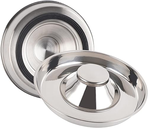 Tazón de acero inoxidable para cachorros (paquete de 2) con parte inferior de goma antideslizante, apilable, para evitar la indigestión, respetuoso