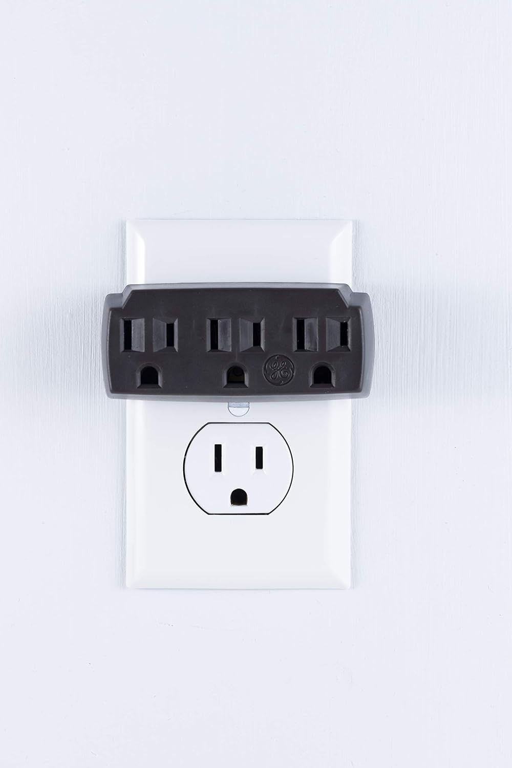GE 3-Outlet Extender Wall Tap, Grounded Adapter, 3-Prong, Indoor Rated, UL Listed, Brown, 51864
