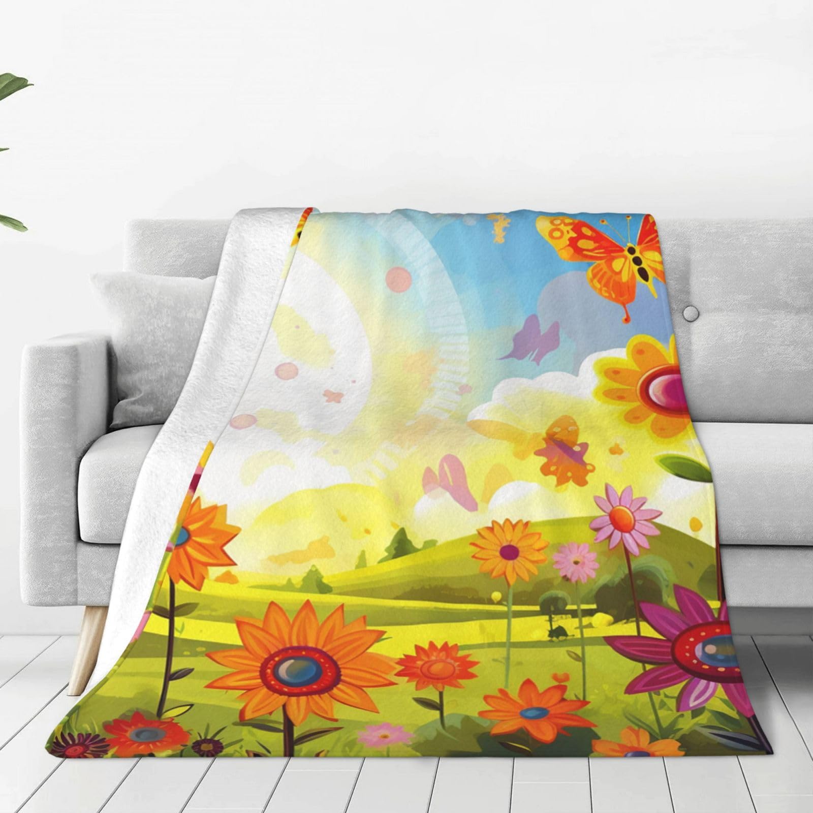 Couverture flanelle 152x127 cm plaid doux pour lit et canapé