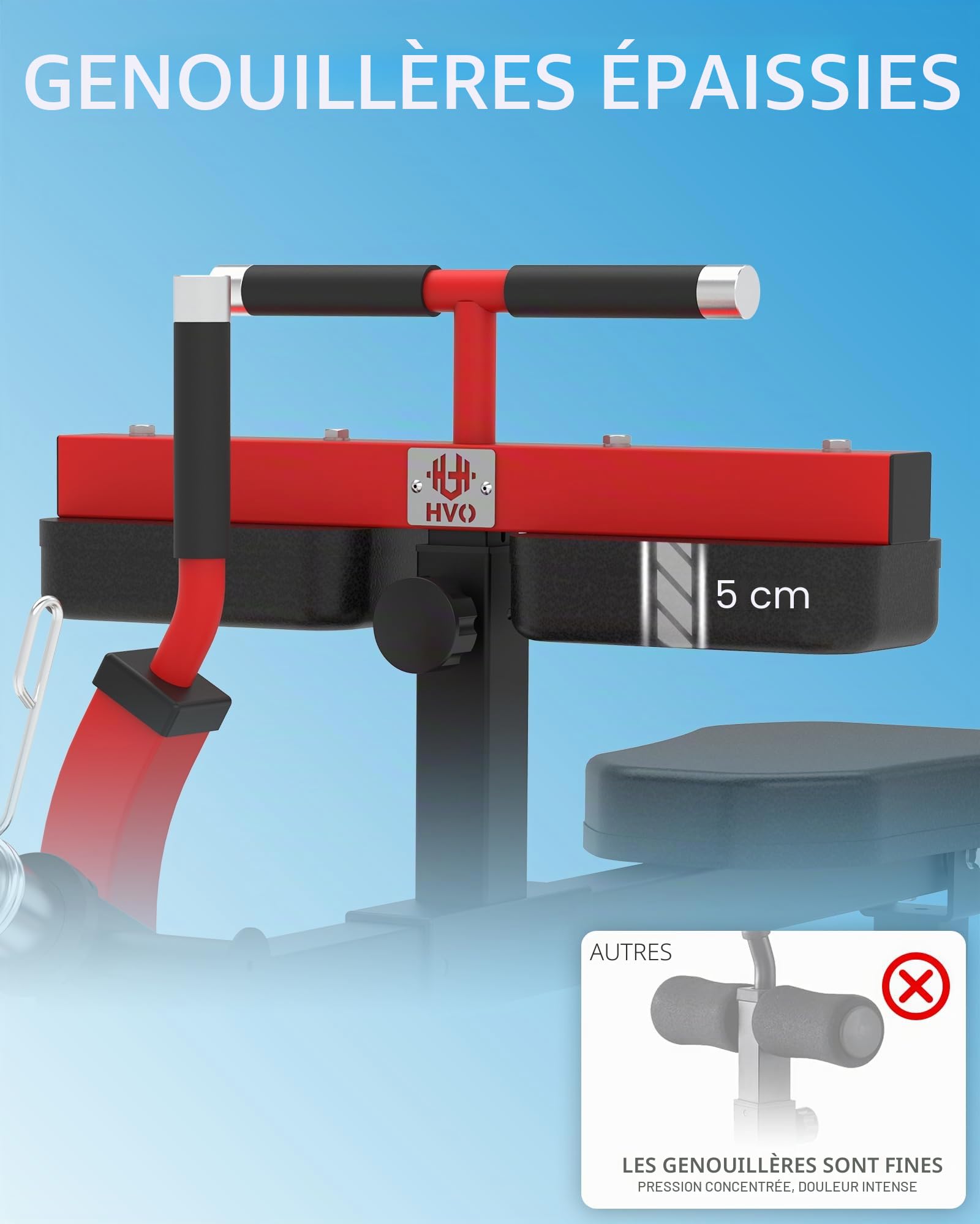 HVO Machine à Mollets Assis: Appareil d'entraînement pour Jambes à Domicile en Position Assise Seated Calf Raise Machine