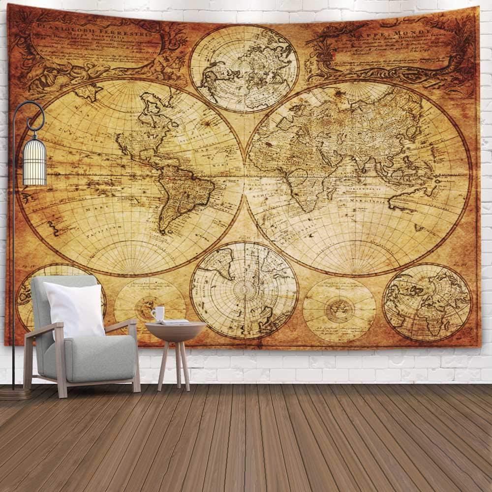 CAPSCEOLL Treasure Map Tapestry, Wall Hanging Art Tapestry