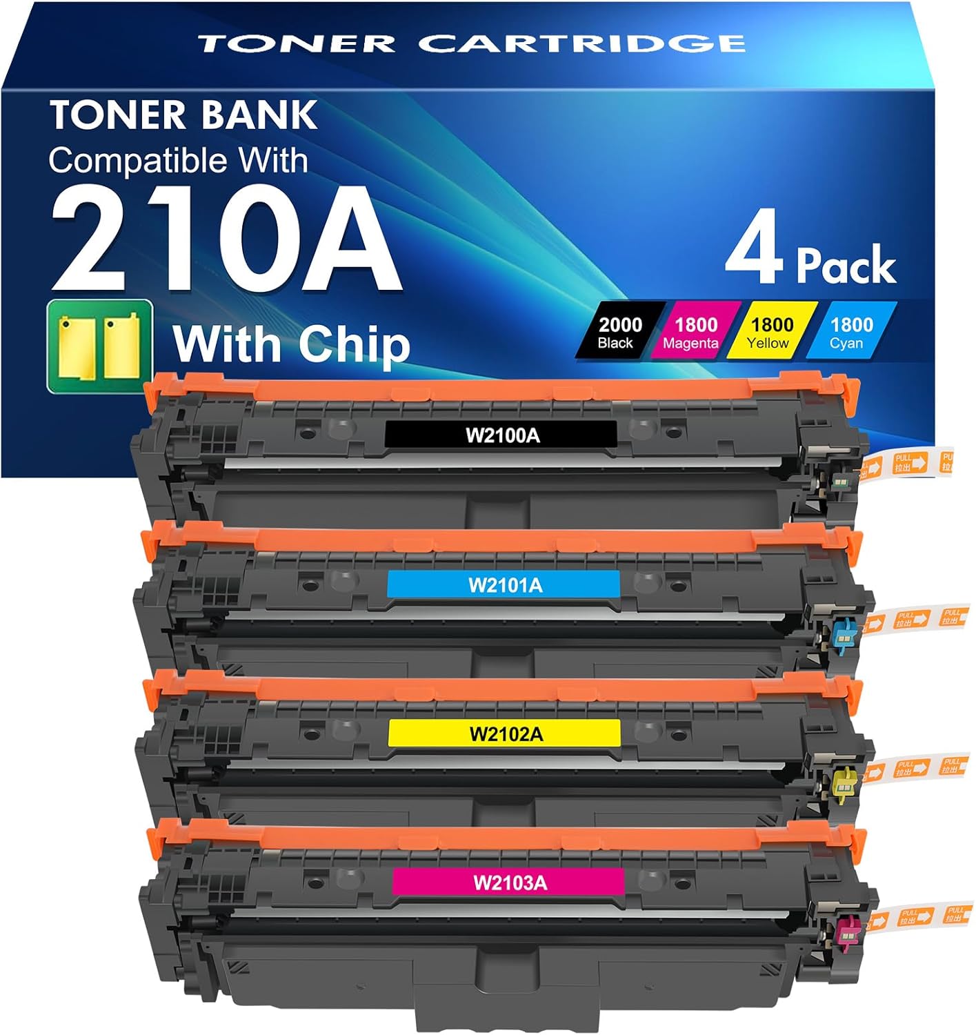 210A Toner Cartridges 4 Pack: 210X MFP 4301fdw Compatible for HP 210A 210 Toner Cartridges Set Color LaserJet Pro MFP 4301fdw 4301fdn Pro 4201dw 4201dn Series Printer W2100A W2100X High Yield Ink