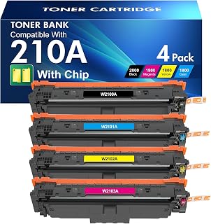 210A Toner Cartridges 4 Pack for HP 210X 210 MFP 4301fdw 4201dn
