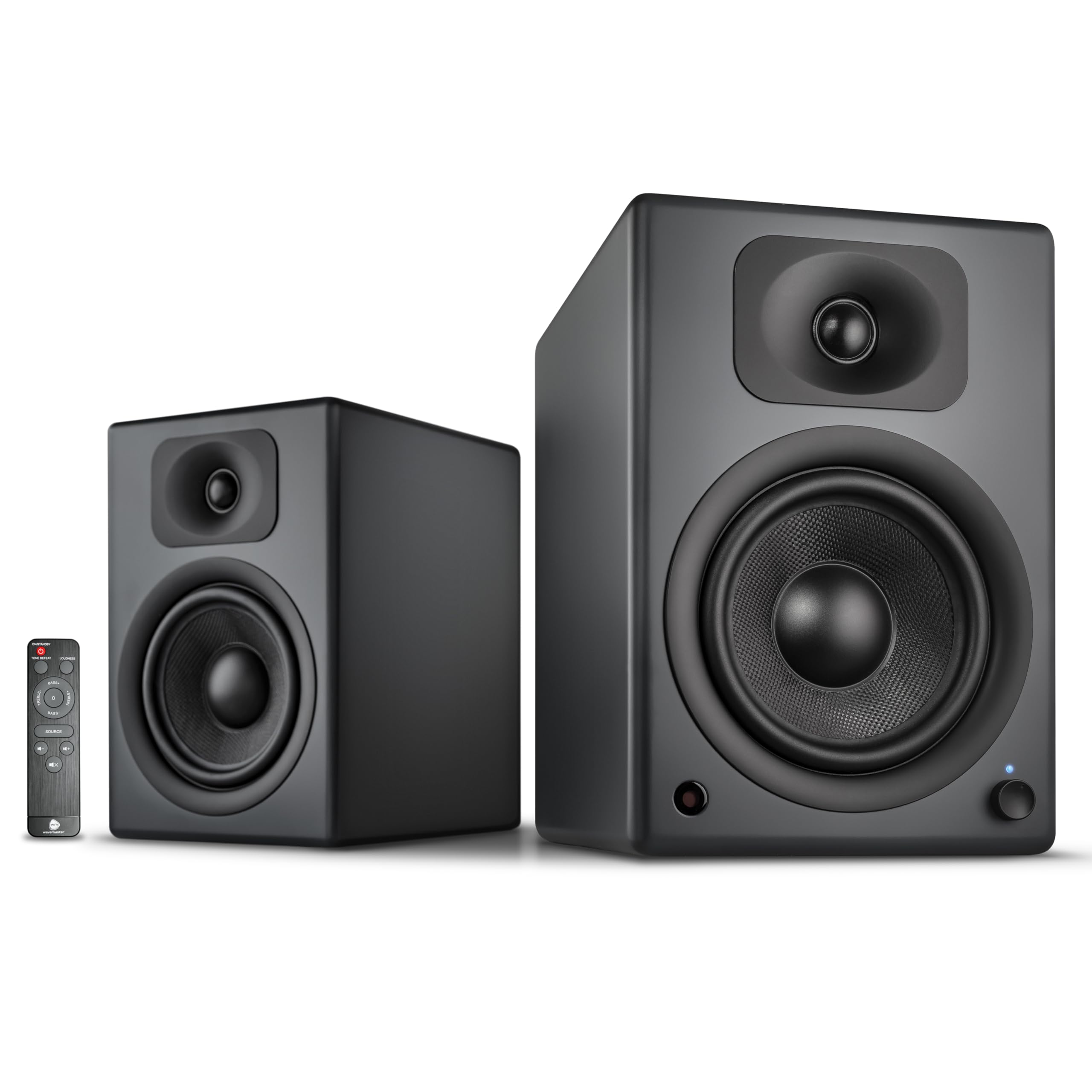 Wavemaster TWO PRO Stone Gray Aktiv-Boxen 110 Watt Bluetooth Lautsprecher-System mit IR-Fernbedienung