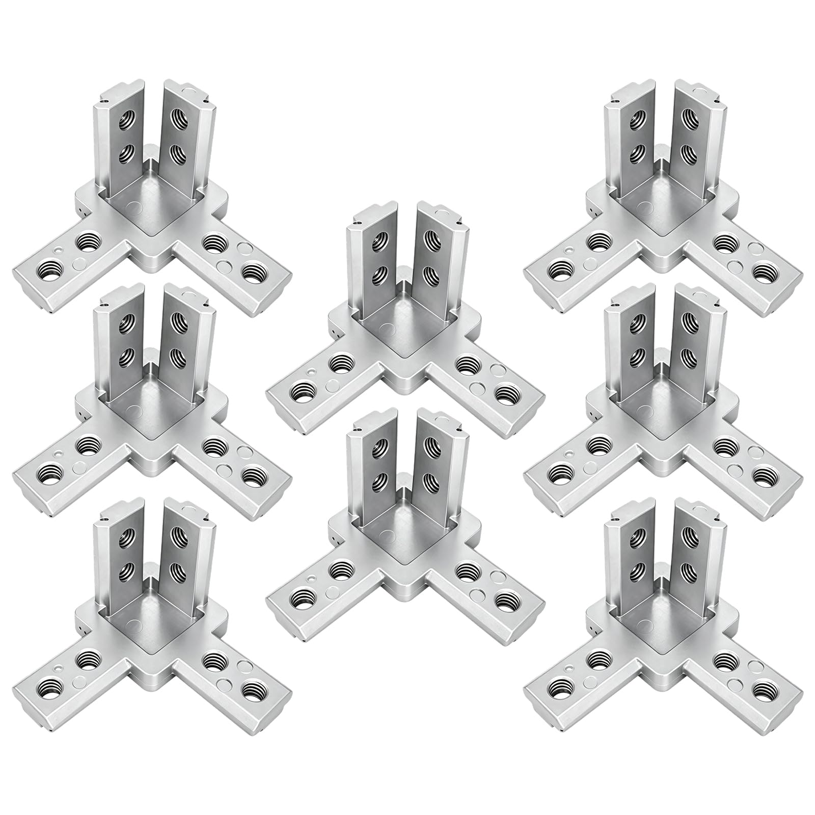 8 pezzi staffe angolari a 3 vie, 4040 otto fori con vite di bloccaggio M6x10