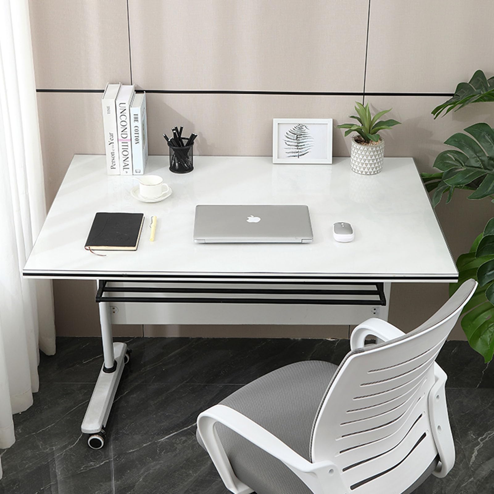 Sottomano da scrivania trasparente Grande Tappetino da scrivania Pvc Tappetino per Ufficio Antiscivolo impermeabile Scrittura per ufficio casa scuola (matte,90cm×200cm)