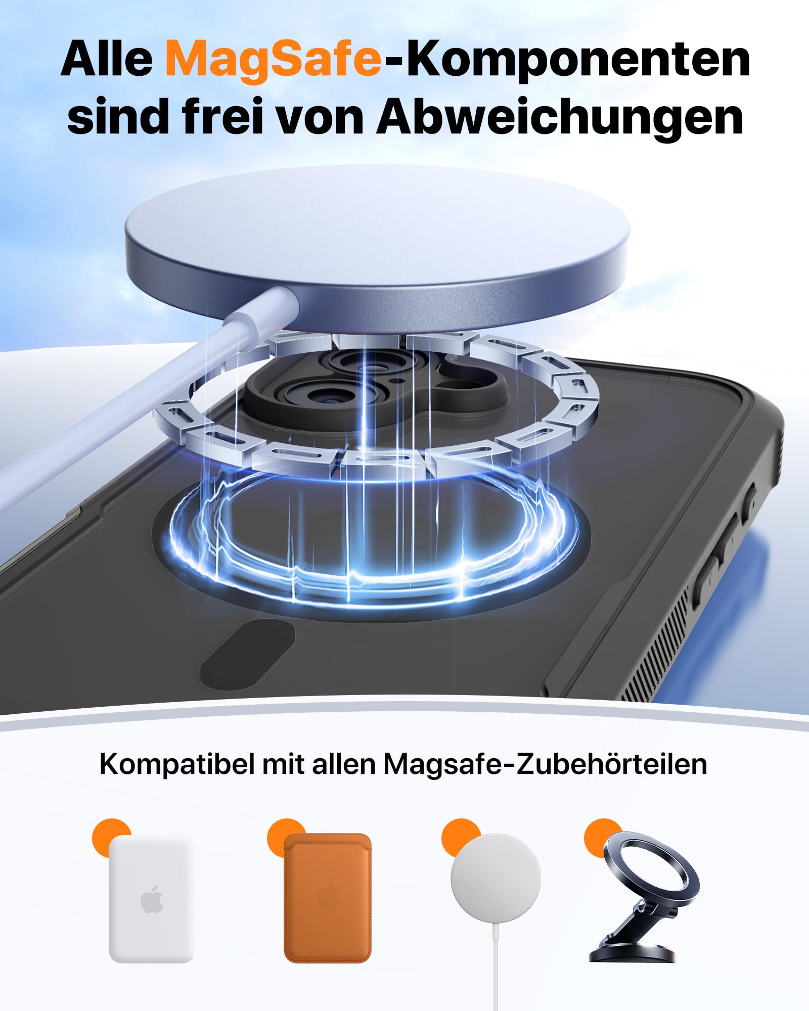 Diaclara für iPhone 17 Hülle mit MagSafe, Militärschutz 360 Grad Vollschutz Schutzhülle Stoßfest mit integrierter Displayschutzfolie und Kameraschutz Handyhülle für iPhone 17 6,3", Schwarz