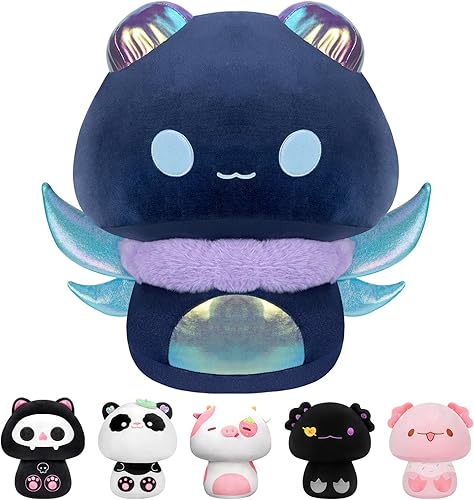 Mewaii Peluche de hongo de 14 pulgadas almohada de felpa de libélula azul almohada blanda de peluche de libélula linda animales de peluche kawaii