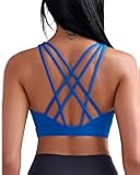 Sports Bras for Women, Medium-High Impact Running Strappy Sports Bra with Removable Pads