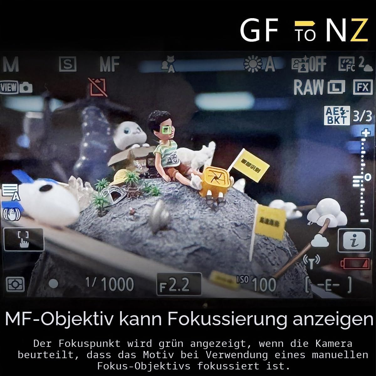Boryoza GF-NZ Auto Foucs Objektiv Adapter Kompatibel mit Fujifilm GFX Mount Objektiv auf Nikon Z Mount Kamera Z9/Z8/ZF/ZFC/Z7III/Z7II/Z6III/Z6II/Z5/Z5II/Z50II/Z50/Z30