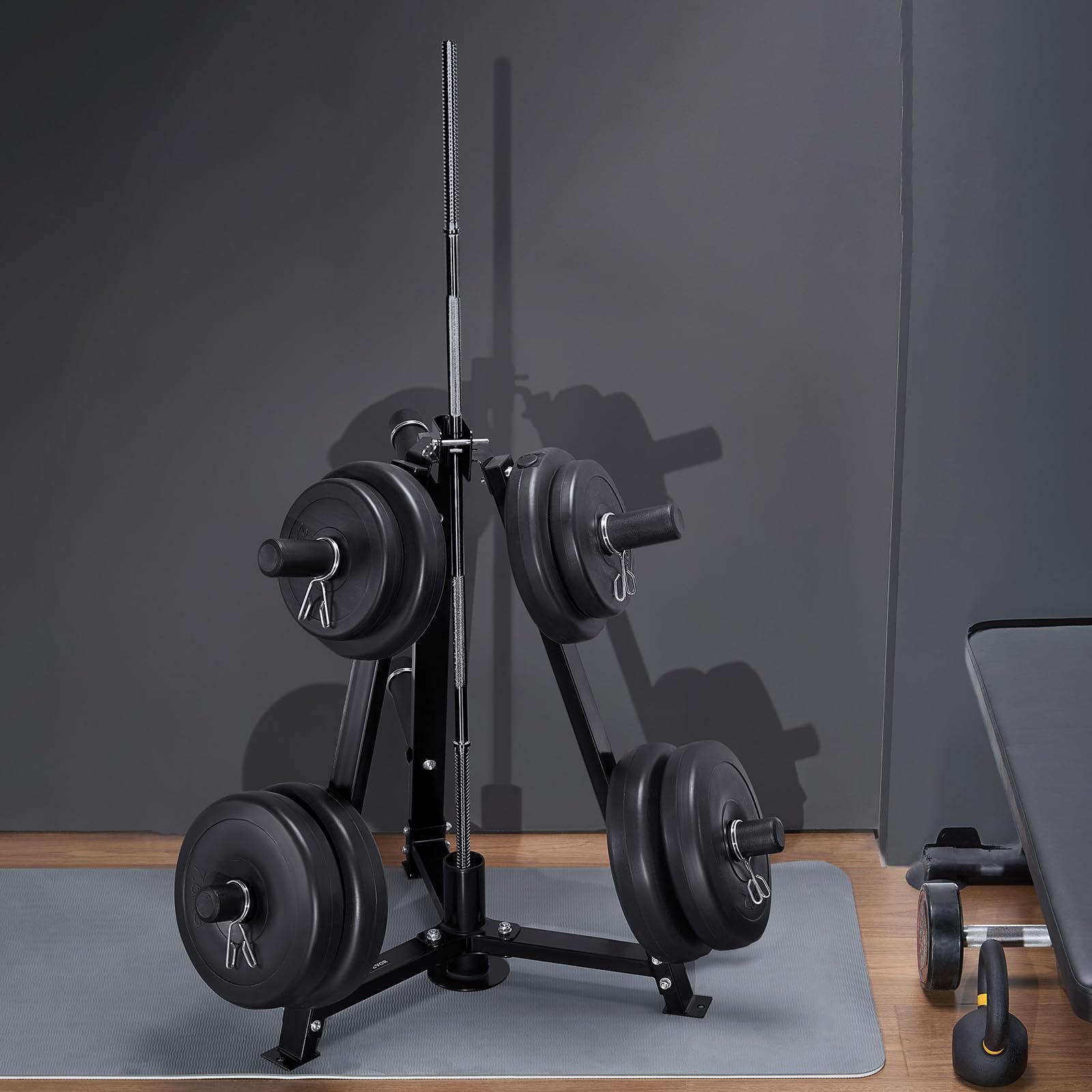 VEVOR Hantelscheibenständer, Hantelscheibenbaum für 2-Zoll-Hantelscheiben, Standard-Hantelscheibenbaum, 300 lbs Tragkraft, Gewichtsaufbewahrungshalter, Home-Gym-Langhantelständer-Aufbewahrungsständer