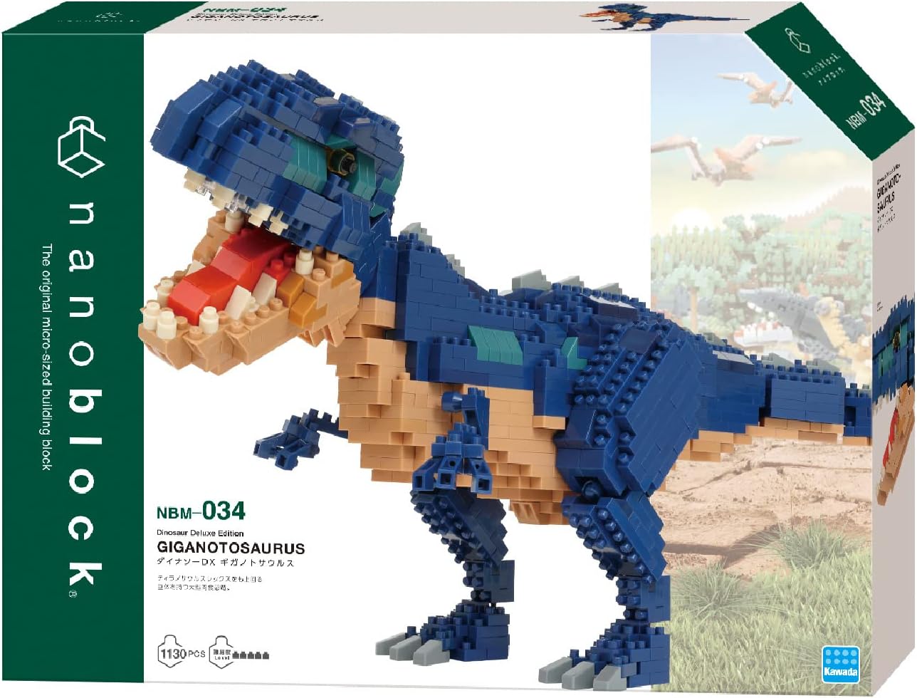 nanoblock - Dinosaurs - Dinosaur Deluxe Edition Giganotosaurus, Advanced Hobby Series Building Kit