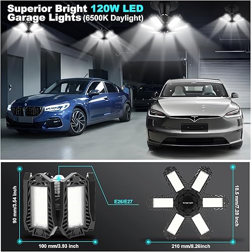 Miniatura 5 de Luces LED de granero, paquete de 2 luces LED de 100 W de atardecer a amanecer, luces de seguridad impermeables para exteriores, para garaje, patio,