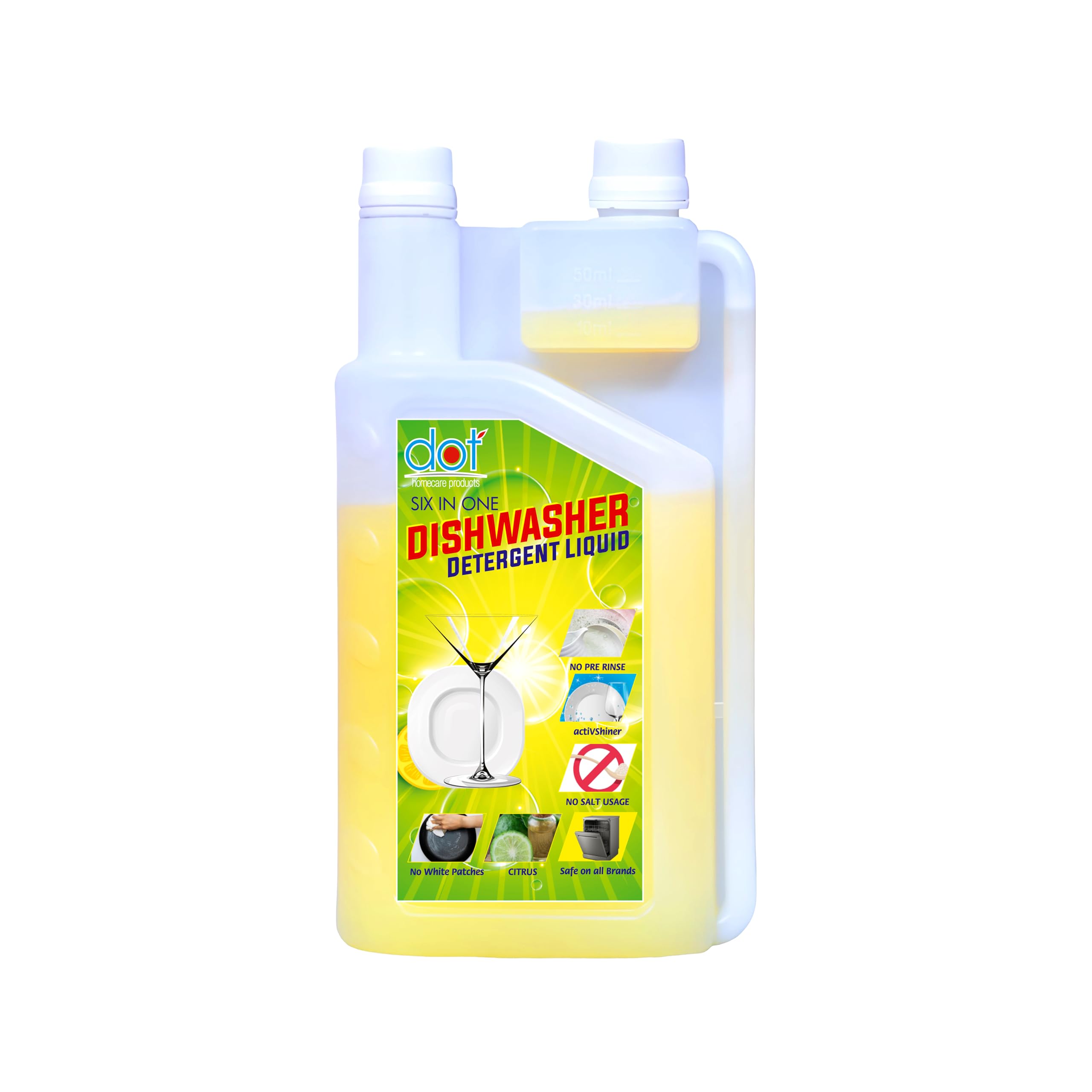 DOT Dishwasher Machine Liquid 800ml | Salt & Hard water compatible, No LEAKS - 6 in 1 Dishwash Solution | Eco Friendly | No LEAKS-image-41