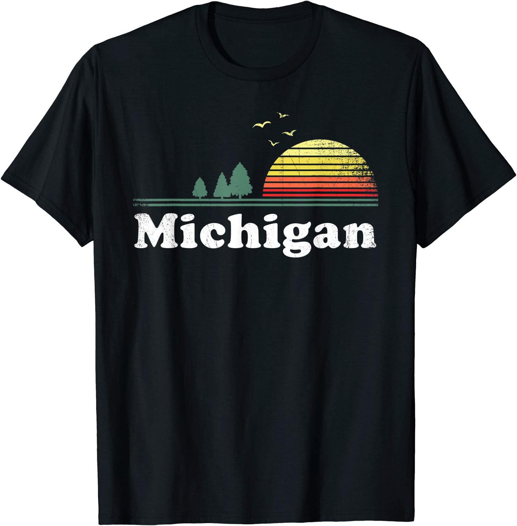 Retro Michigan Image Novelty Home MI State Souvenir Design T-Shirt