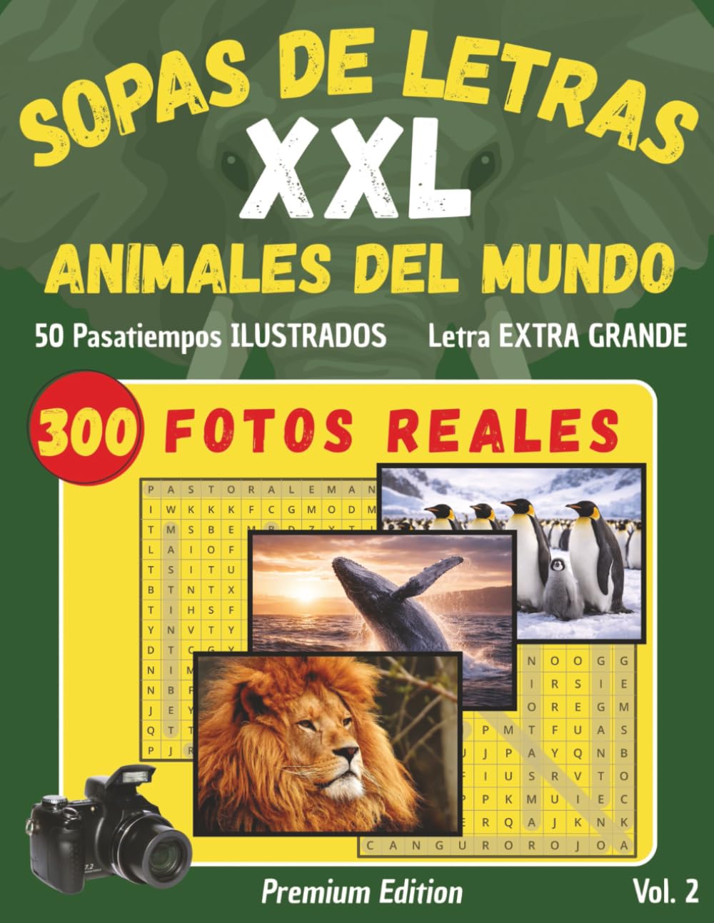Sopas de Letras XXL - Animales del Mundo: Pasatiempos ilustrados con letra extra grande para disfrutar de la naturaleza animal (Sopas de Letras XXL Ilustradas)