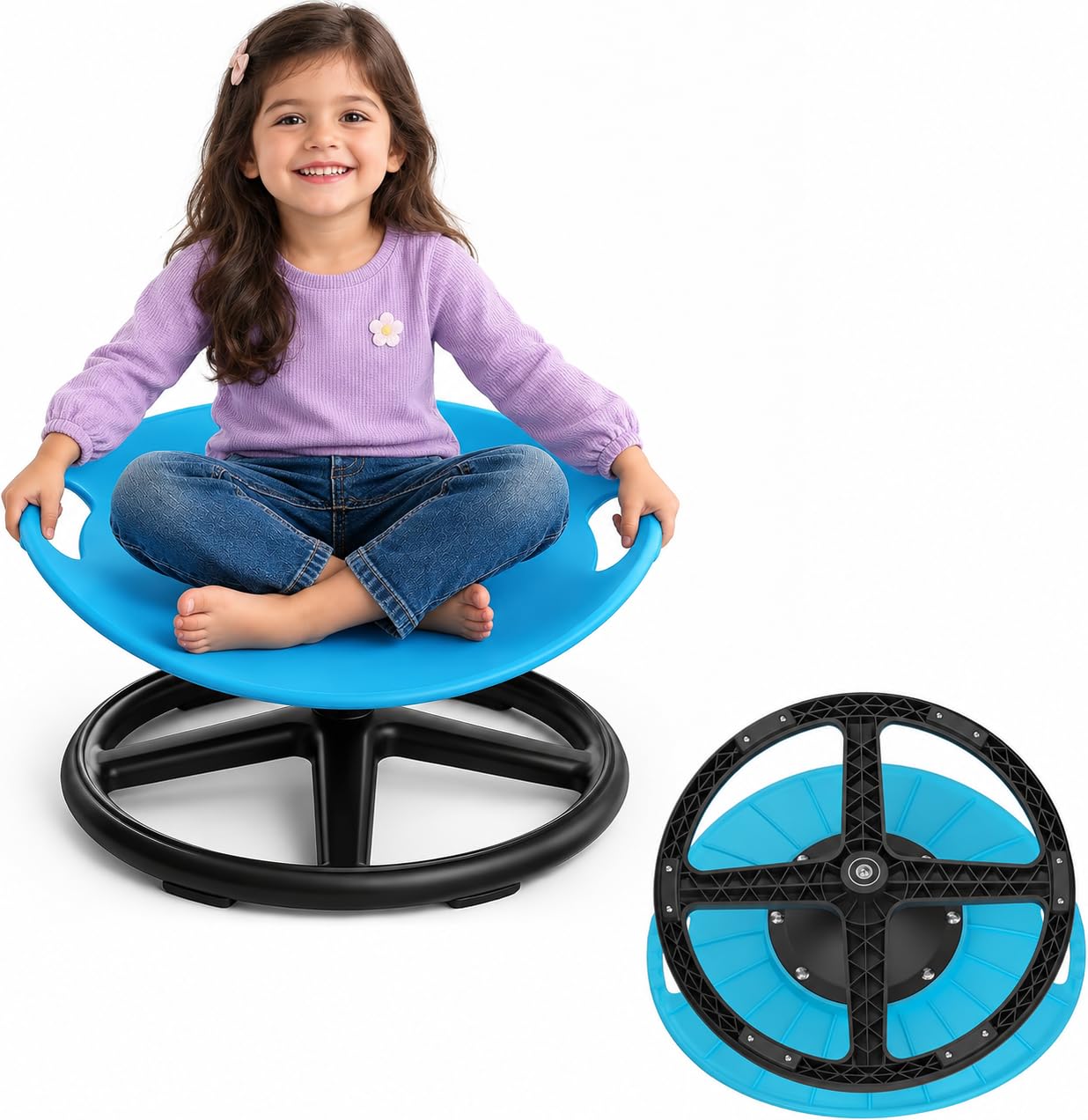 UNIVERSAL COMFORT Sensory Spinning Chair for Autism, Non-Slip Design (Blue)